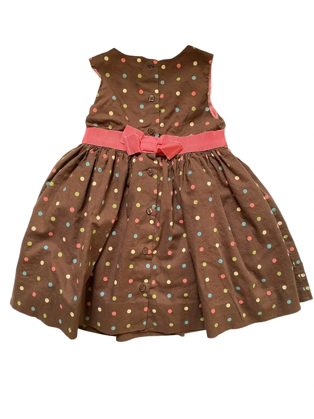 Baby Gap Dress Bundle 100% Cotton Brown Polka Dot & Blue Denim Chambray 18-24 mo